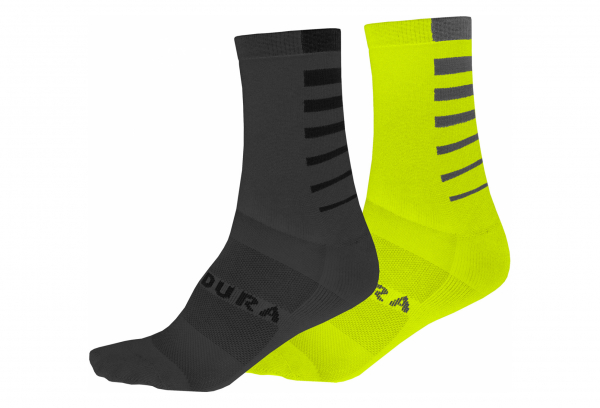 Calcetines Endura Coolmax® Rayées - Jaune / Fluo / Gris 1 Calcetines Endura Coolmax® Rayées - Jaune / Fluo / Gris