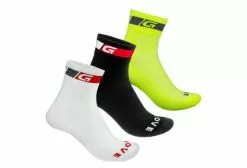 Calcetines GripGrab Tricolore Regular Cut - Jaune / Fluo / Blanc